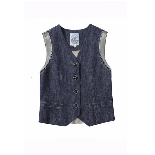 谜底牛仔马夹无袖女2025夏季新品复古风合身X型短马甲252MM0560 商品图4