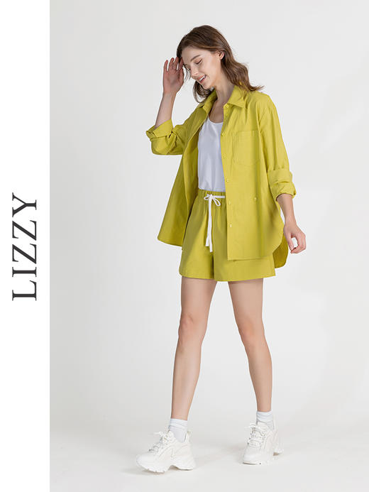 LIZZY时尚个性多巴胺百搭休闲通勤木棉衬衣8133 商品图2