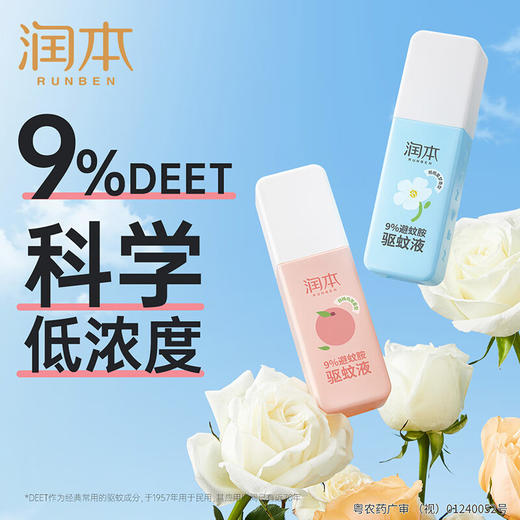 润本 9%避蚊胺驱蚊液75ml*2(白桃+栀栀)    RB04 商品图3