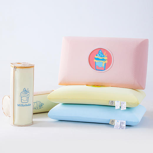 自然醒奶昔凉感凝胶记忆棉枕夏季凉爽护颈椎助睡眠专用慢回弹成人家用整头天然防螨枕XK 商品图1