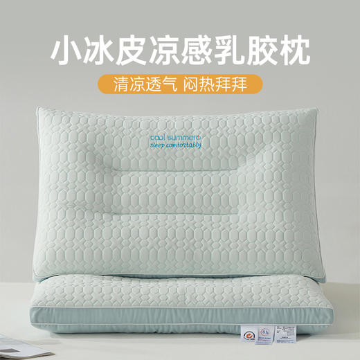 自然醒小冰皮凉感乳胶枕芯家用一对护颈椎枕助睡眠酒店学生宿舍夏凉枕头小整头男XK 商品图0