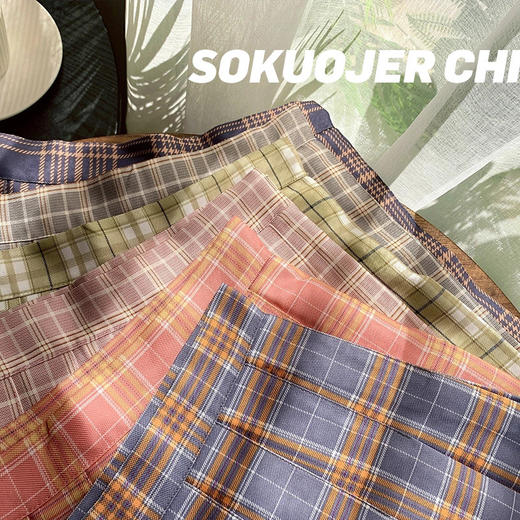 【半身裙短裙女】夏大码a字韩版高腰百褶裙 学生网球裙格子jk制服裙子 商品图2