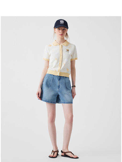Teenie Weenie小熊卡通牛仔短裤女夏季女牛仔裤TTTF252403T 商品图2
