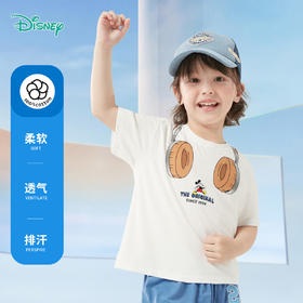 【5A抑菌纯棉T恤】迪士尼25夏季新款男女潮流米奇印花透气休闲短袖ZD2ES037*