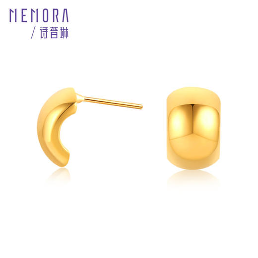 【积分抵值】高光系列黄金豌豆耳饰 足金耳钉简约黄金耳环女士礼物MEMORA诗普琳LE446201 商品图4