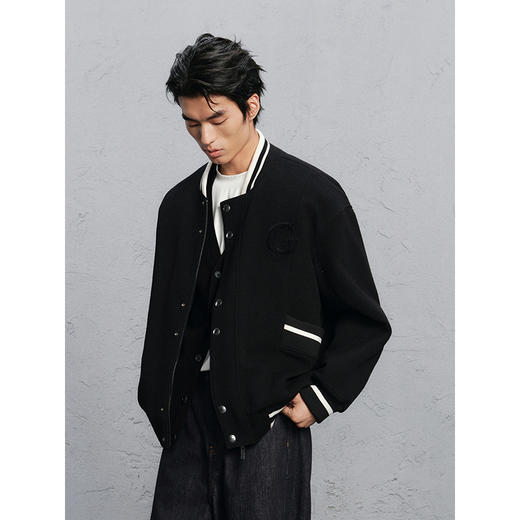 GXG男装 学院风棒球领夹克男通勤外套 G24X214079 商品图3