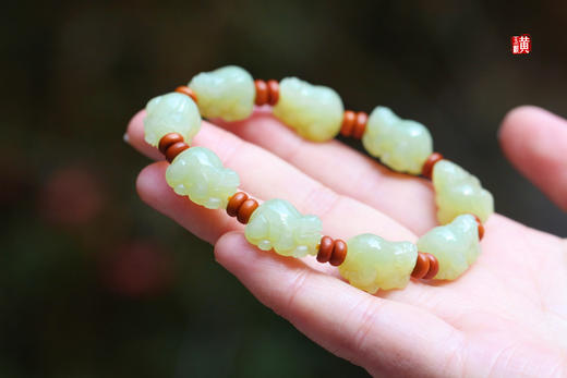 和田玉黄玉【招财貔貅】手串 商品图6