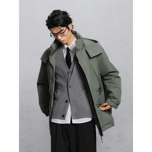 GXG男装 简约中长款羽绒服男通勤外套  冬热卖G24XY34005 商品图2