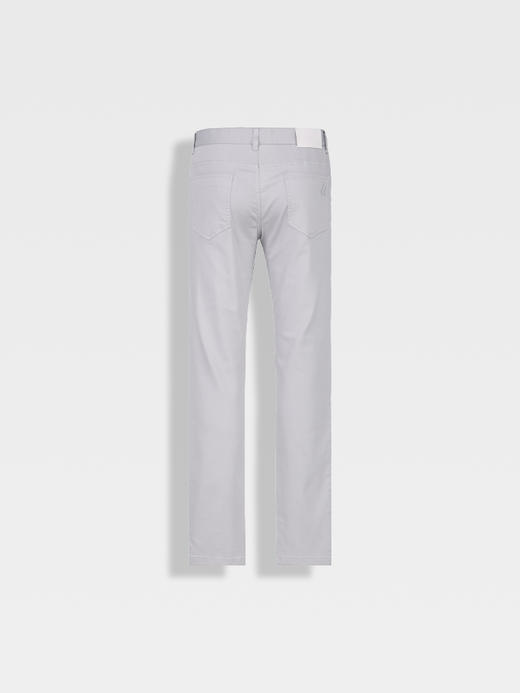 callisto清爽浅灰色棉混纺直筒牛仔裤 商品图1