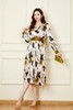 ELLA JADE 橄榄绿色V领印花连衣裙 19733 商品缩略图3