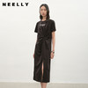 NEELLY纳俪商场同款夏季新款简约时尚T恤感长裙女收腰显瘦连衣裙N25041Y01028 商品缩略图0