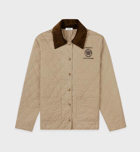 Sporty & Rich - Crest Seal 100Th Quilted Jacket - Beige - 女装 - 夹克 - 米色