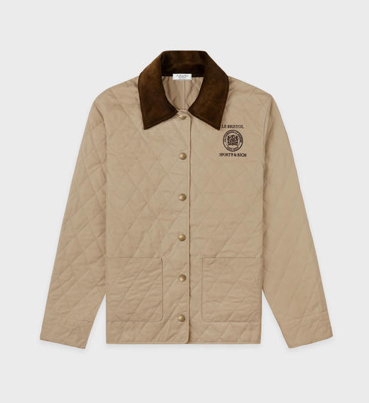 Sporty & Rich - Crest Seal 100Th Quilted Jacket - Beige - 女装 - 夹克 - 米色 商品图0