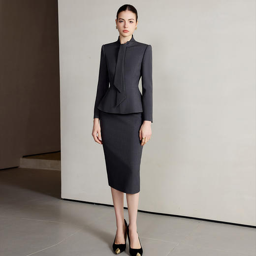 IWY/西装外套春装女新款轻奢高级感套装气质名媛灰色西服两件套CS2222 商品图3