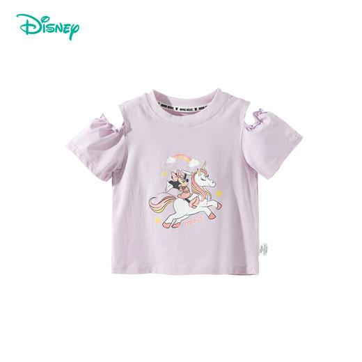 【米妮个性镂空袖T恤】迪士尼25夏季新款女童凉感短袖亲肤透气休闲上衣ZD2ES022* 商品图4
