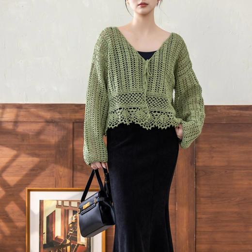 苏苏姐家瑶光系带开衫手工DIY钩针蕾丝线毛线团自制材料包 商品图1