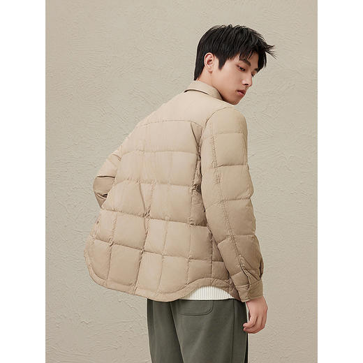 GXG男装  冬季热卖GXG休闲简约保暖轻薄衬衫式夹克羽绒服外套男鸭绒 商品图4