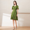 EITIE爱特爱复古绿色波点V领收腰X型显瘦清新连衣裙2025夏季新款B2507616 商品缩略图3