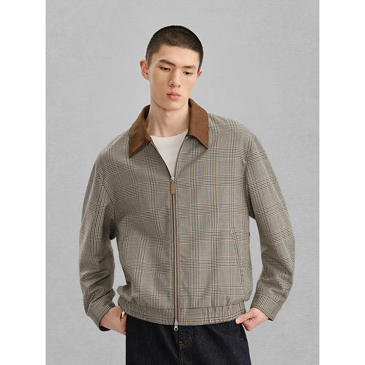 GXG男装 复古底特律格纹夹克男外套24年冬热卖G24X214097 商品图2