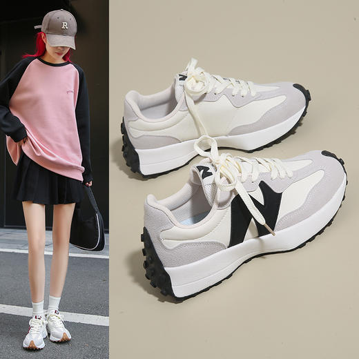 2025升级newbolune官方327正品男鞋女鞋秋季复古情侣百搭轻便休闲鞋 商品图1