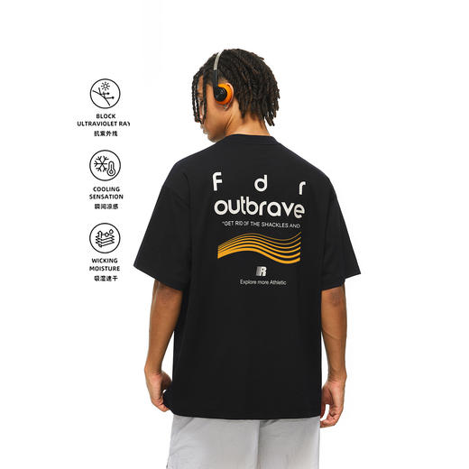 FDR官方店 凉感速干印花短袖t恤男女夏季城市运动宽松情侣装上衣 商品图0
