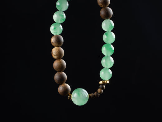 XY0110沉香非洲翠925银手串 商品图5