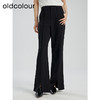 oldcolour夏季新款黑色简约气质高级感百搭长款微喇裤女Q210703A1 商品缩略图0