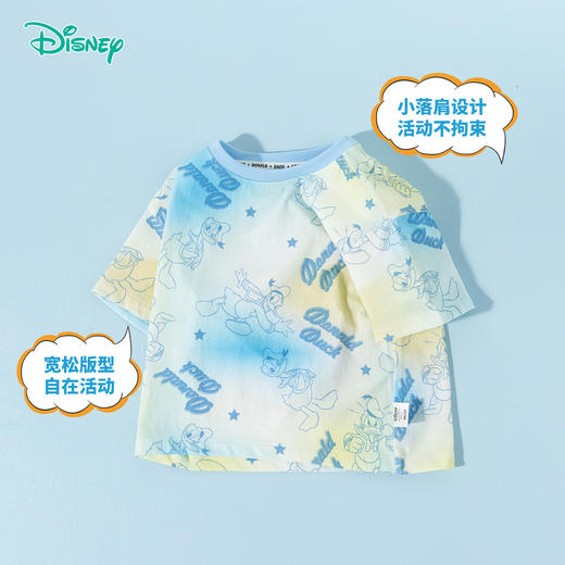 【唐老鸭满印扎染凉感T恤】迪士尼25夏季新款男童装冰感短袖T恤休闲* 商品图8