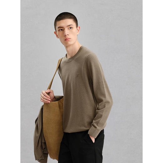 GXG男装 卡其色低领毛衫打底衫针织衫 24年冬G24X204022 商品图2