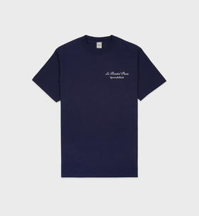 Sporty & Rich - Faubourg T Shirt - Navy/Cream - 女装 - T恤 - 深蓝色/奶油色