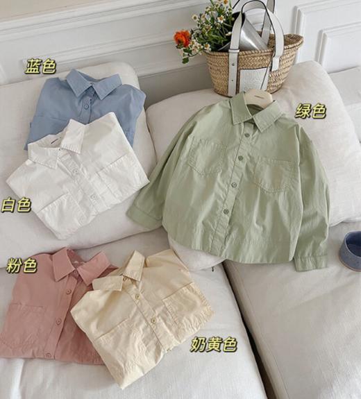 老米优品🎈从小童到大童的size！《儿童糖果色落肩袖纯棉衬衫》ins风，松弛感拉满！太赞了吧~ 商品图6
