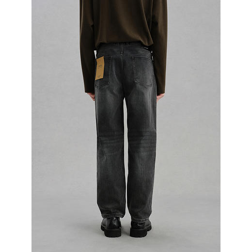 GXG男装 黑灰色直筒牛仔裤通勤男长裤 热卖牛仔裤G24X054058 商品图4