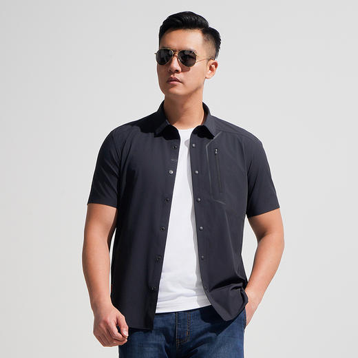 二代龙牙隐之轻竹速干休闲短袖衬衫 商品图3