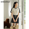 oldcolour夏季新款撞色时尚简约通勤休闲百搭短袖T恤女Q220202A1 商品缩略图1