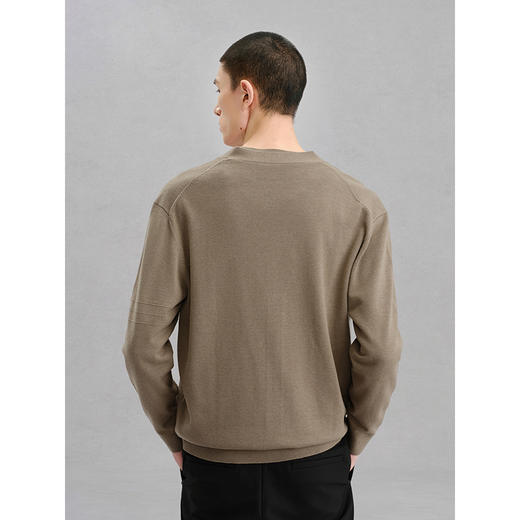 GXG男装 卡其色基础开襟毛衫男针织衫 24年冬G24X304006 商品图3