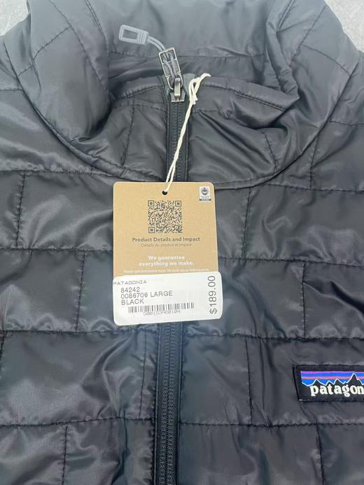 瑕疵Patagonia/巴塔 男士冬季立领绗缝P棉保暖舒适棉服马甲 84242 商品图3