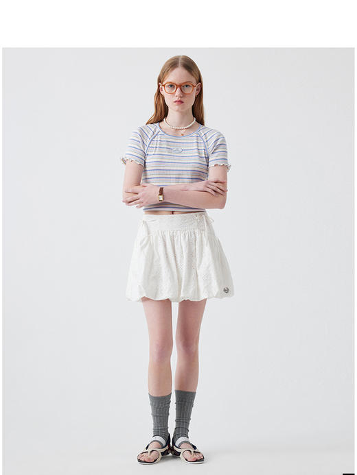 Teenie Weenie小熊条纹T恤女夏季女t恤TTRS252411T 商品图2