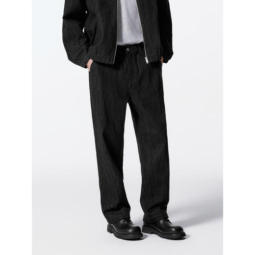 GXG男装 黑色肌理牛仔裤不易褪色长裤 秋季热卖G24X053038 商品图3