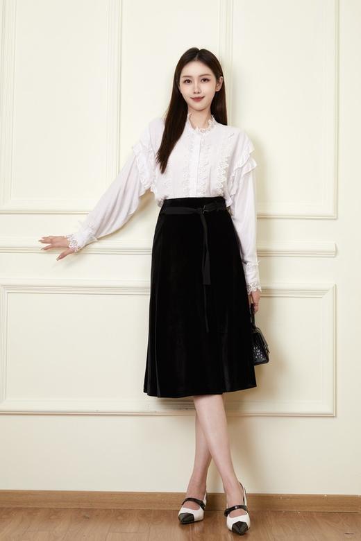 Le Malene 黑色丝绒高腰半身裙 19872 商品图2