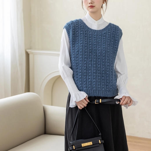 苏苏姐家蝴蝶结两穿马甲手工DIY编织钩针上衣毛线团马海毛材料包 商品图1