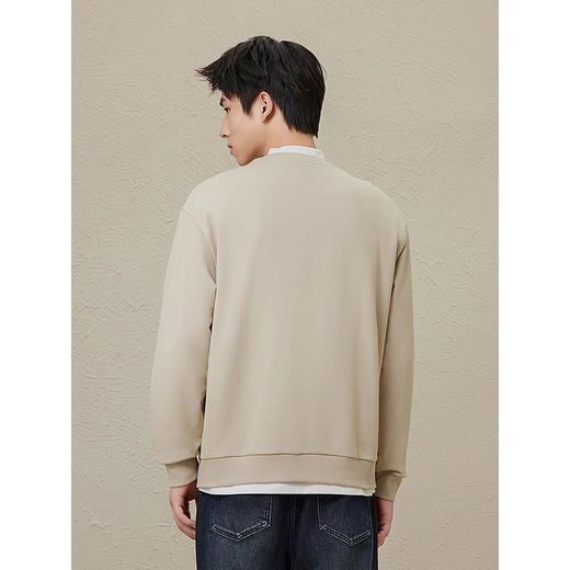 GXG男装  秋季热卖GXG男士撞色绣花字母简约时尚圆领卫衣男 商品图4