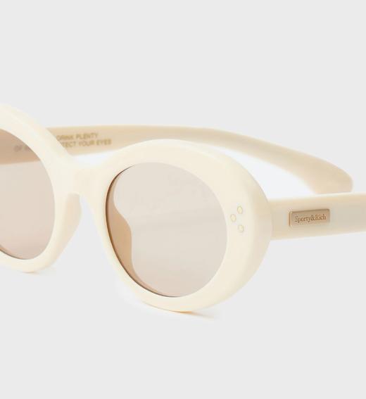 Sporty & Rich - Frame N.05 - Sunglasses - Cream/Gold - 女装 - 墨镜 - 奶油色/金色 商品图2