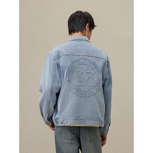 GXG男装 2024年秋季热卖GXG牛仔夹克男潮流宽松牛仔外套休闲夹克男 商品图4