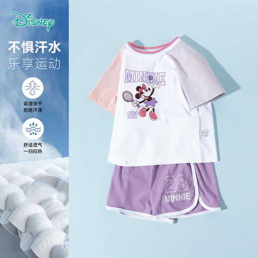 迪士尼宝宝迪士尼宝宝女童短袖短裤套装卡通时尚休闲百搭夏季新款套装ZD2ET009 商品图2
