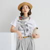 谜底T恤短袖女2025夏新品休闲日常印花宽松H型中长上衣252MT0528 商品缩略图0
