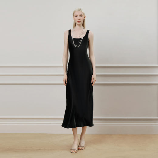 Solo seta22姆米女士真丝U领睡裙桑蚕丝轻奢连衣长裙2025年秋新款 商品图2