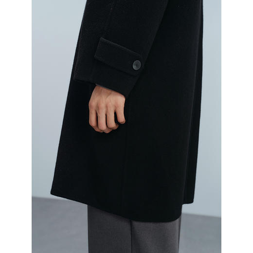 GXG男装 黑色全羊毛通勤长款大衣 24冬热卖G24X264001 商品图4