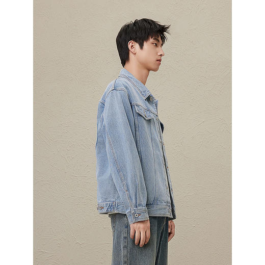 GXG男装 2024年秋季热卖GXG牛仔夹克男潮流宽松牛仔外套休闲夹克男 商品图2