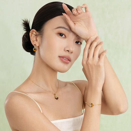 FANCI范琦x宫主 万事胜意平安扣项链琥珀棕女2025新款爆款轻奢新中式高级贵气 商品图4