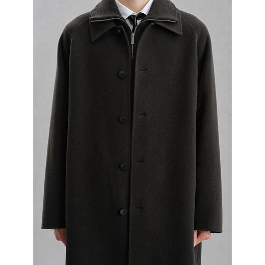 GXG男装 深灰色插肩袖通勤长款大衣24冬热卖G24X264012 商品图4